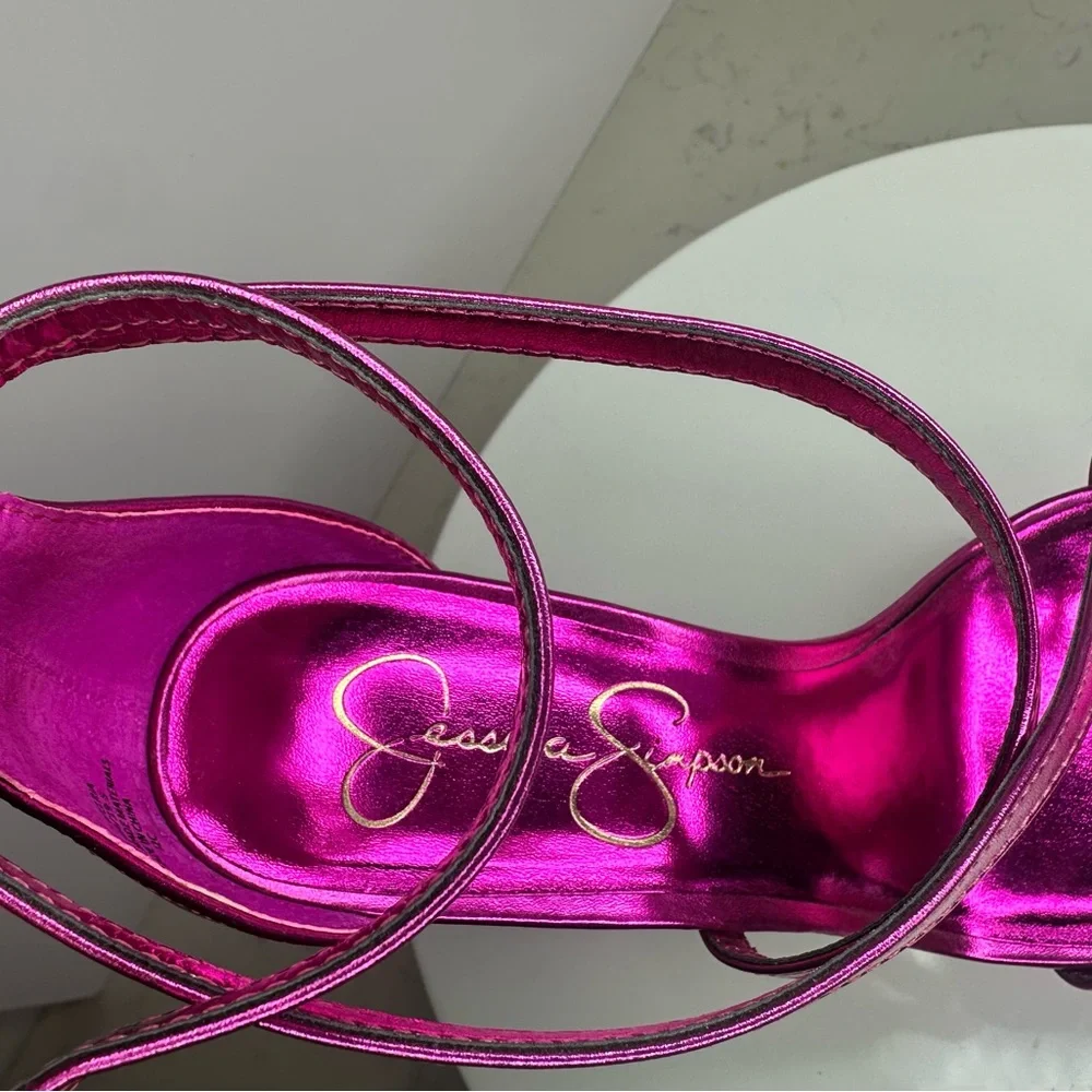 Jessica Simpson Shyremin Fuchsia Strappy Heels - Picture 8 of 13